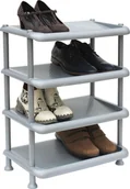 Szafki na buty - DanDiBo stojak na buty plastikowy 93873 Stojak na buty z możliwością sztaplowania Otwarty stojak na buty z 4 poziomami Szara szafka na buty - miniaturka - grafika 1