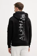 Bluzy męskie - Alpha Industries bluza Backprint Hoodie Mirror Camo męska kolor czarny z kapturem z nadrukiem 178318MC - miniaturka - grafika 1
