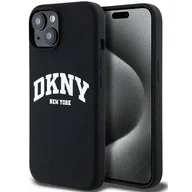 Etui i futerały do telefonów - Oryginalne Etui IPHONE 13 / 14 / 15 DKNY Hardcase Liquid Silicone White Printed Logo MagSafe DKHMP14SSNYACH - miniaturka - grafika 1