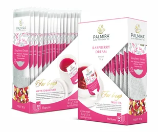 Palmira Raspberry Dream - luksusowa owocowa herbata liściasta w saszetkach - Herbata Palmira Raspberry Dream - luksusowa owocowa herbata liściasta w saszetkach - Herbata - miniaturka - grafika 1