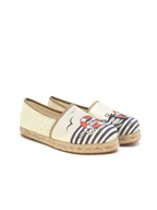 Espadryle damskie - Calceo Espadryle w kolorze kremowo-granatowym - miniaturka - grafika 1