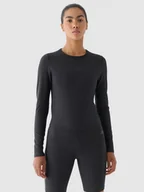 Koszulki sportowe damskie - Damski longsleeve treningowy 4F 4FWAW24TFLOF250 - czarny - miniaturka - grafika 1