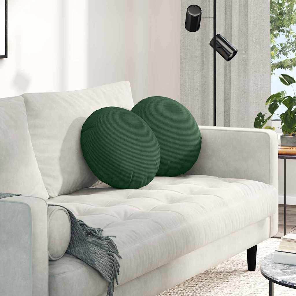 vidaXL Poduszki na siedziska 2 pcs Ciemna zieleń 40 cm 42014154