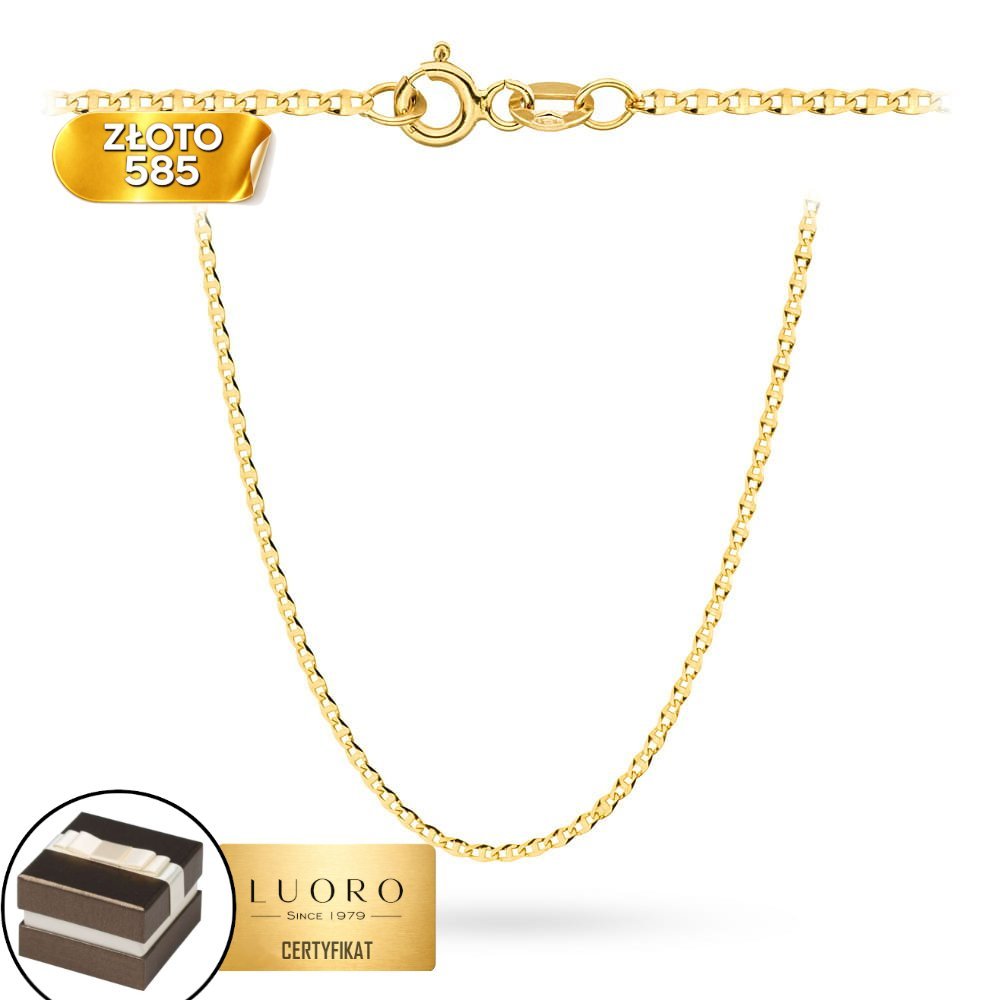 ŁAŃCUSZEK ZŁOTY 585 14K SPLOT GUCCI ŻÓŁTE ZŁOTO 50 CM ELEGANCKI