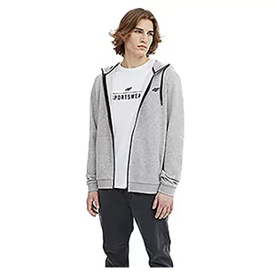 4F Bluza męska, Cold Light Grey Melange, L - Bluzy męskie - miniaturka - grafika 1