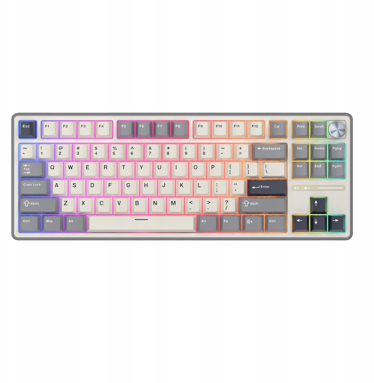 Royal Kludge RK R87 Pro - US išdėstymas - Chartreuse Switches - Pilkas Pilka Žaidimų Klaviatūra R87PRO-HG-CS