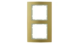 Hager polo Berker B.3 Ramka 2-krotna aluminium złota/śnieżnobiała 10123046 10123046 - Klawisze i ramki - miniaturka - grafika 1
