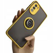 Etui i futerały do telefonów - Bizon Etui Case Hybrid Ring do Motorola Moto G52/G82 żółte - miniaturka - grafika 1