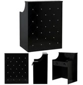 Lady recepcyjne - Recepcja fryzjerska lakierowana Diamond 80 cm kosmetyczna do salonu gabinetu SPA czarny - miniaturka - grafika 1