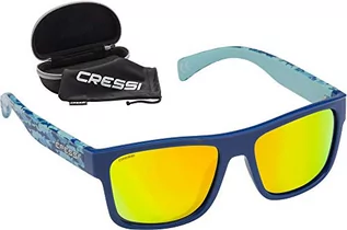 Okulary przeciwsłoneczne - Cressi Unisex-Adult Spike Sunglasses Sportowe okulary przeciwsłoneczne ,Niebieski Fantazja Rekin/Lustrzany Obiektyw Pomarańczowy ,Jeden rozmiar ,XDB100550 - grafika 1