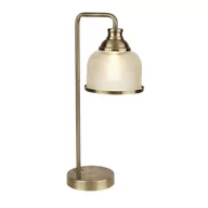 Lampy stojące - Searchlight Lampa stołowa Bistro II szkło holofanowe, mosiądz - miniaturka - grafika 1
