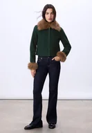 Kurtki damskie - Stradivarius Kurtka z detalem z efektem futra XL - miniaturka - grafika 1