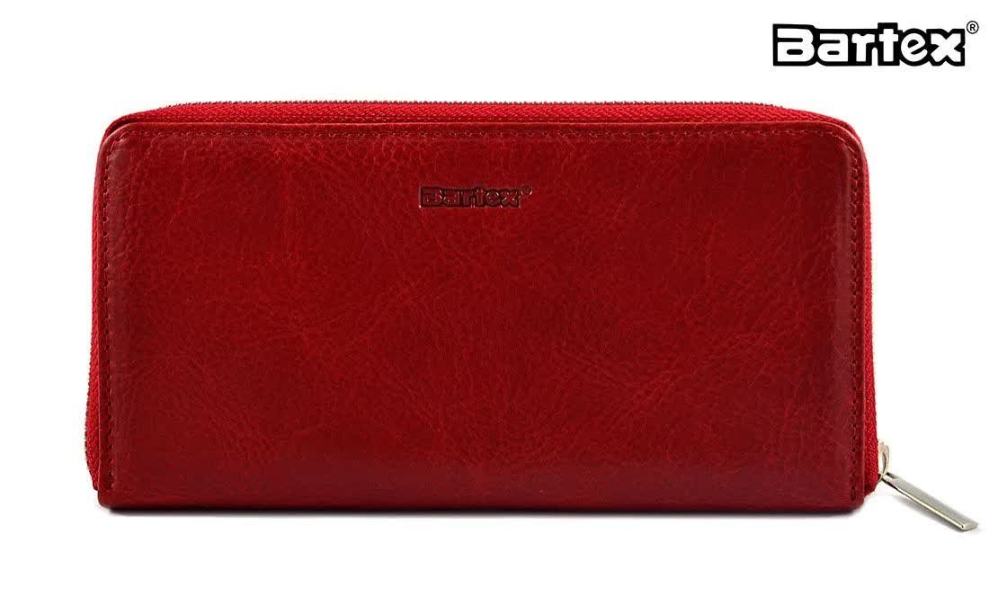 BARTEX 10172D skórzany portfel damski czerwony