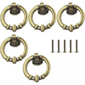 Zawiasy, okucia i inne akcesoria - Uchwyty meblowe - do szuflad, szafek - stop cynku - 5 sztuk - brązowe - miniaturka - grafika 1