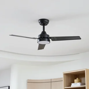 Lindby Wentylator sufitowy LED Aerallo, czarny, CCT, cichy - Wentylatory sufitowe - miniaturka - grafika 1