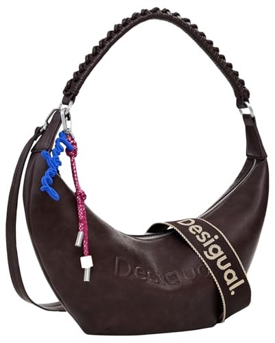 Desigual Bag_Half Logo, ACROSSBODYBAG Women's, Brązowy brązowy