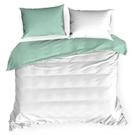 Pościel - Eurofirany Pościel dwustronna biało-miętowa z satyny Nova3 220x200 ef-psc-nova3b+mięt-220 - miniaturka - grafika 1