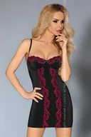 Piżamy damskie - Koszulka Roanna (usztywniane miseczki) + stringi GRATIS! Czarno-Czerwony (Rozmiar S/M) - miniaturka - grafika 1