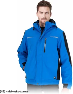 Kurtka ochronna ocieplana męska trójwarstwowa tkanina softshell kaptur odsuwany na troczki odblaskowe elementy pikowana podszewka LH-TORNADO 2XL - Kurtki męskie - miniaturka - grafika 1