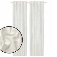 Firany - IKEA HALLEBRACKA Firanki, 2 szt., na taśmie/białe, 145x300 cm - miniaturka - grafika 1