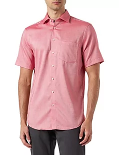 Seidensticker Męska koszula z krótkim rękawem, regularny krój, czerwona, 41, czerwony, 41 - Koszule męskie - miniaturka - grafika 1