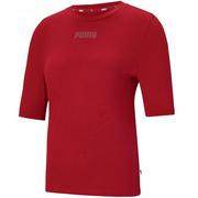 Koszulki i topy damskie - Koszulka damska Puma Modern Basics Tee czerwona 585929 22 - miniaturka - grafika 1