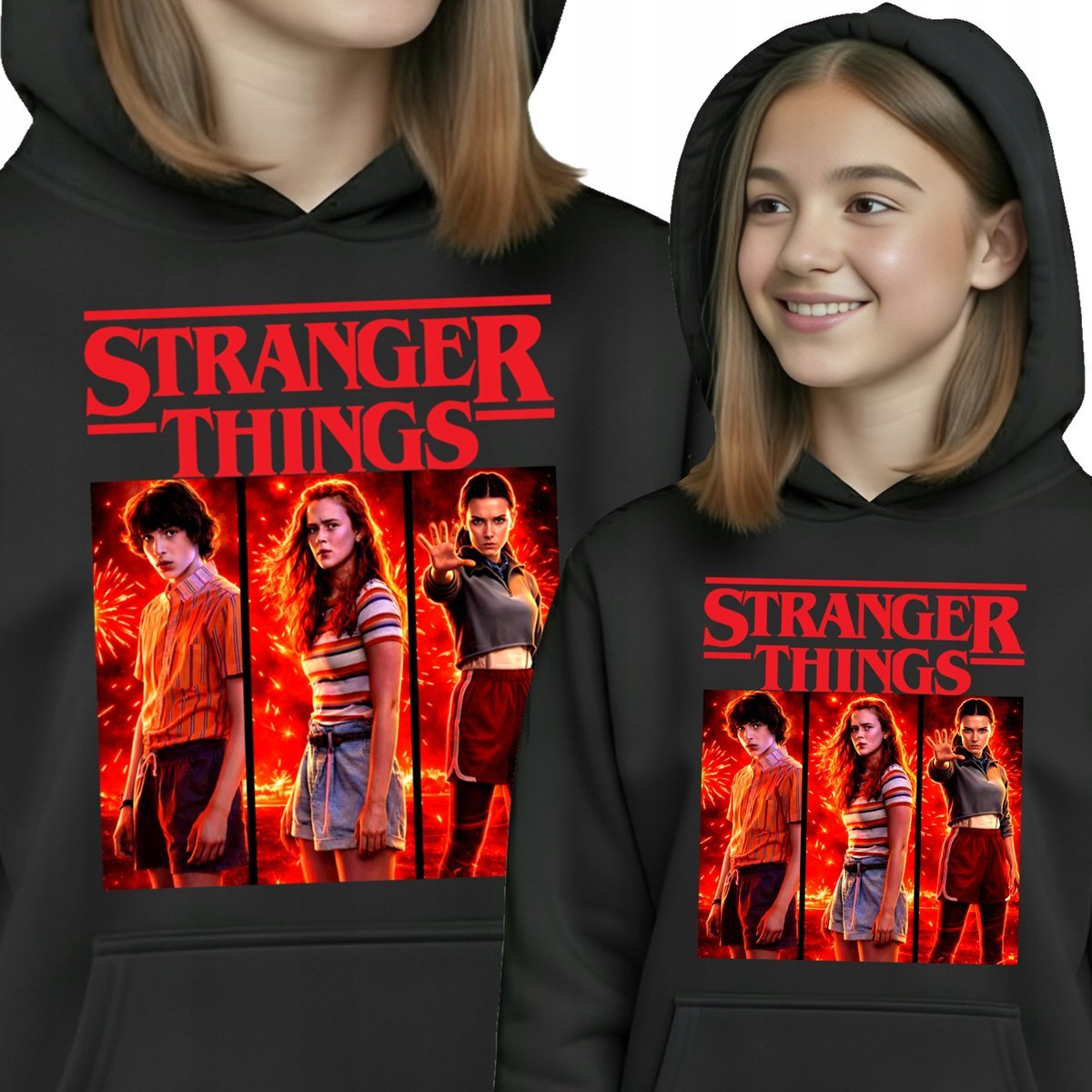Stranger Things Bluza Dziecięca Ciepła Kaptur Kangurka Prezent 140 F09