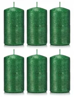 Świece - Świece ozdobne zielone walec kokon 10/6 zestaw 6 - miniaturka - grafika 1