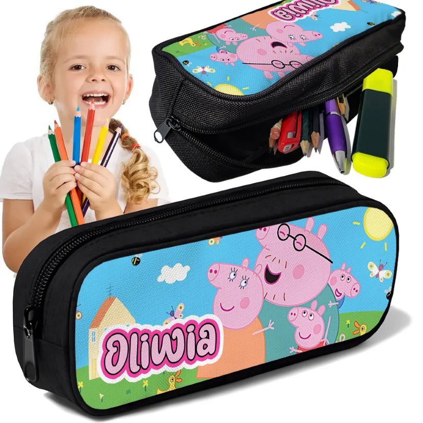 Piórnik personalizowany tuba ŚWINKA PEPPA nadruk imienia ksywki