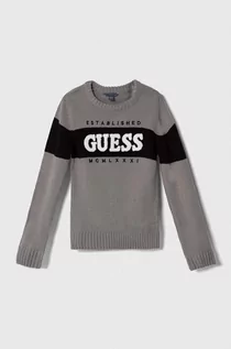 Swetry dla chłopców - Guess sweter dziecięcy kolor szary - grafika 1