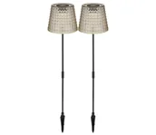 Lampy ogrodowe - Globo 36635-2S - ZESTAW 2x LED Oświetlenie solarne SOLAR LED/0,06W/3V IP44 szare - miniaturka - grafika 1