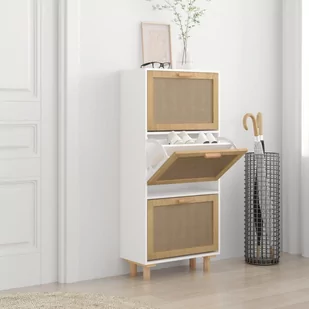 Lumarko Szafka na buty, biała, 52x25x115 cm, materiał drewnopochodny - Szafki na buty - miniaturka - grafika 1