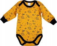 Body dla niemowląt - Body długi rękaw 2 napy KOSMOS MUSZTARD 104 KLEKLE - miniaturka - grafika 1