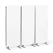 Inne meble biurowe - Akustyczny parawan, ścianka działowa 160 x 60 cm, 3 sztuki w opakowaniu, 100% poliester, połączenia na zamek błyskawiczny, biały - miniaturka - grafika 1