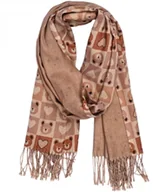 Apaszki i szaliki damskie - Ciepły stylowy szal szalik wzór w misie błyszcząca nitka miękki 180x70 cm - miniaturka - grafika 1