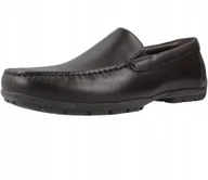 Mokasyny męskie - GEOX MONER MOKASYNY MĘSKIE SKÓRZANE BRĄZOWE 39 Ż5N - miniaturka - grafika 1