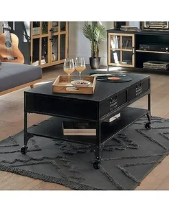 Stolik Kawowy na Kółkach Factory - Ławy i stoliki kawowe - miniaturka - grafika 1