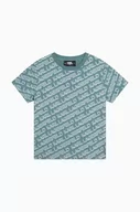 Koszulki dla chłopców - Karl Lagerfeld t-shirt bawełniany dziecięcy kolor zielony wzorzysty - miniaturka - grafika 1