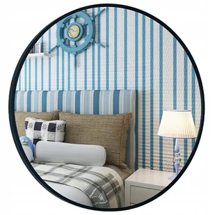 LUSTRO ŚCIENNE STYLOWE OKRĄGŁE ŁAZIENKOWE CZARNA RAMA ŚREDNICA 80 CM LOFT - Lustra - miniaturka - grafika 1