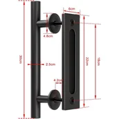 Zawiasy, okucia i inne akcesoria - Klamka do drzwi przesuwnych do stodoły Klamka do drzwi przesuwnych do stodoły 30 cm - miniaturka - grafika 1