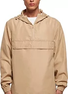 Kurtki męskie - Urban Classics Kurtka męska z materiału pochodzącego z recyklingu z kapturem, z recyklingu Basic Pull Over Jacket, Windbreaker dostępna w 2 kolorach, rozmiary XS - 5XL, UnionBeige, L - miniaturka - grafika 1