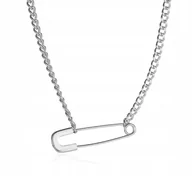 Łańcuszki - Naszyjnik łańcuszek wisiorek z Agrafką Agrafka srebrna - miniaturka - grafika 1