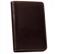 Etui na dokumenty i karty - Eleganckie skórzane etui na dokumenty karty brązowe bez zapięcia dowód rejestracyjny kieszonka na suwak klasyczny prezent - miniaturka - grafika 1