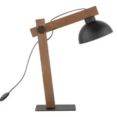 Lampy stojące - Lampka nocna rustykalna Oslo 5345 TK Lighting do sypialni drewniana czarna - miniaturka - grafika 1