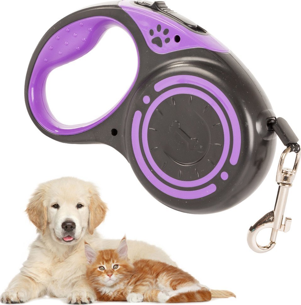 Przyjaciele Smycz mocna automatyczna z blokadą dla psa taśma wytrzymała długa 5m 15kg Smycz mocna automatyczna z blokadą dla psa taśma wytrzymała długa 5m 15kg