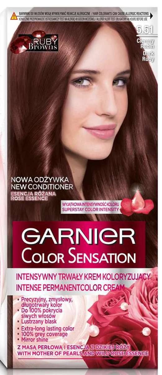 Garnier Color Sensation Krem koloryzujący 5.51 Ciemny Rubin LETNIA WYPRZEDAŻ DO 80%