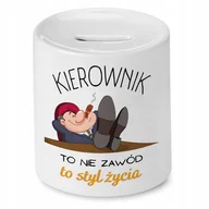 Skarbonki - SKARBONKA DLA KIEROWNIKA KIEROWNIK TO STYL ŻYCIA z Nadrukiem ze Zdjęciem - miniaturka - grafika 1