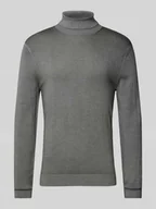 Swetry męskie - Sweter z dzianiny o kroju slim fit z golfem - miniaturka - grafika 1