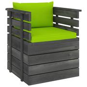 Fotele i krzesła ogrodowe - vidaXL Ogrodowy fotel z palet z poduszkami, drewno sosnowe - miniaturka - grafika 1