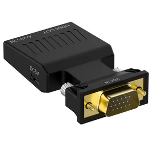 Adapter Konwerter Vga D-sub Do Hdmi + Dźwięk Audio - Adaptery i przejściówki - miniaturka - grafika 1